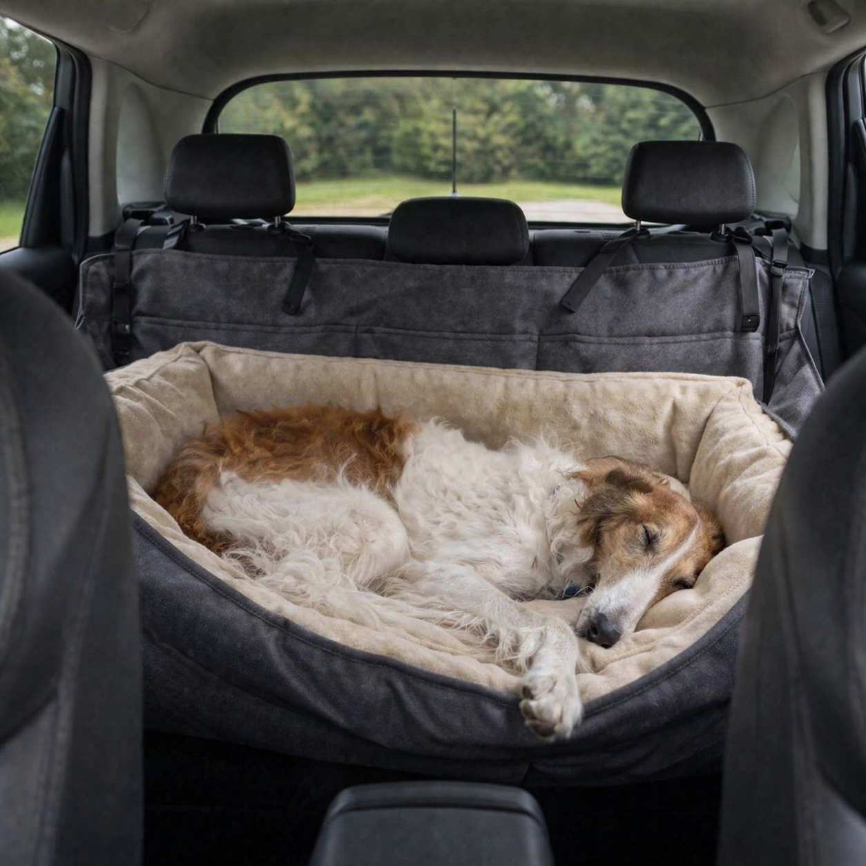 Почему в&nbsp;долгих путешествиях важно приучить собаку ездить в&nbsp;машине лёжа